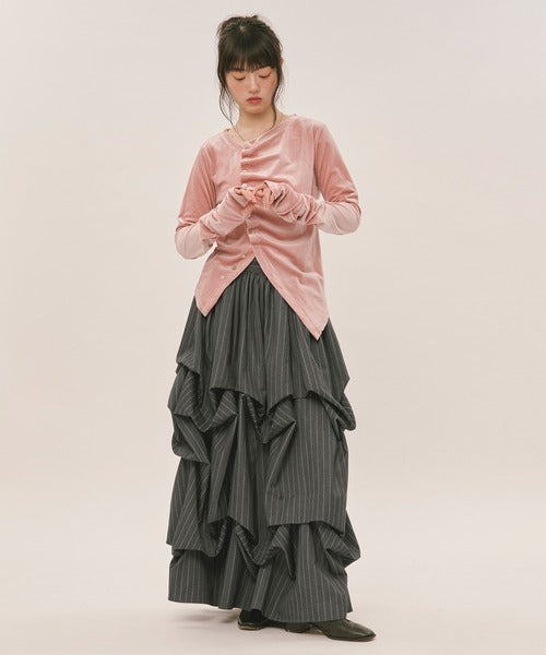 loin nuit tuck design volume skirt