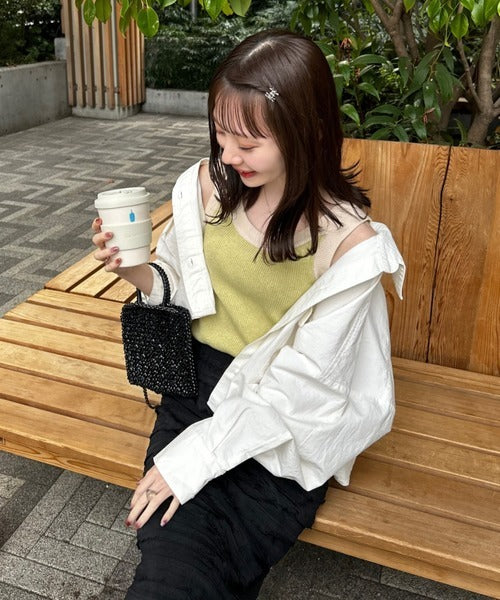 Hinari 撞色針織背心