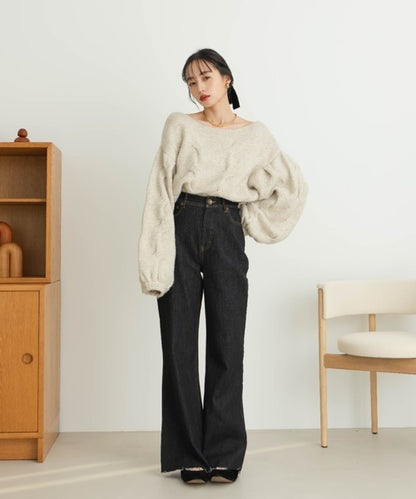 Hinari 高腰半喇叭褲