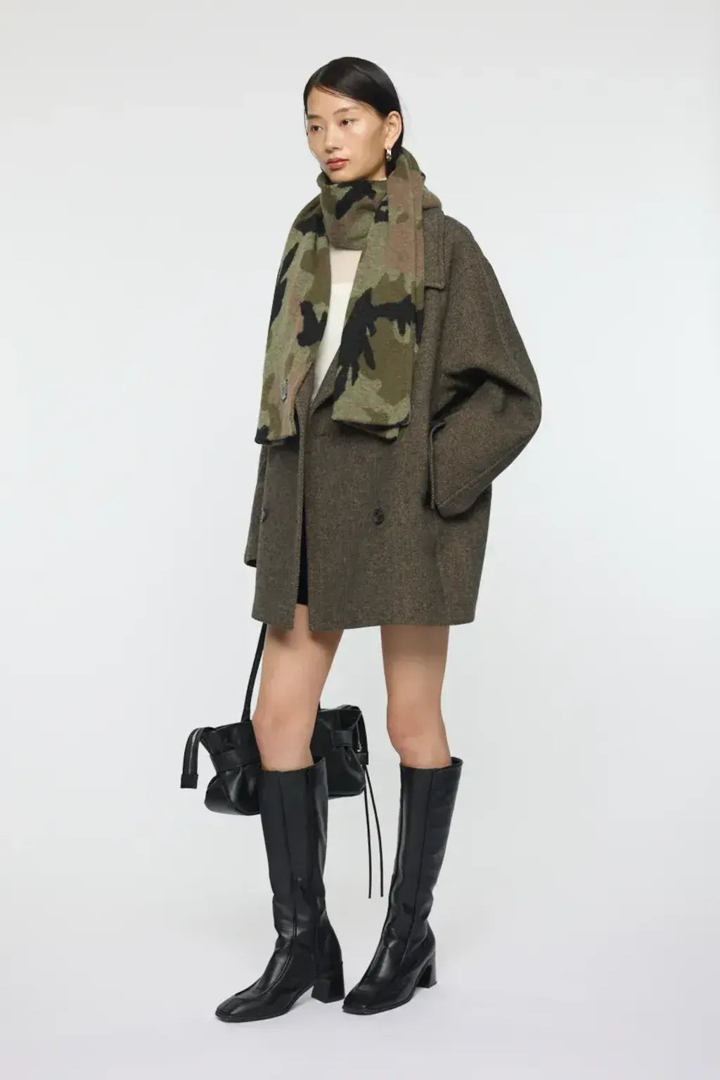 MOUSSY 針織圍巾[豹紋/迷彩]