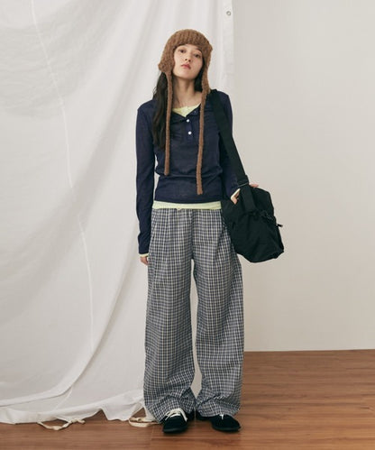 MERLOT 假兩件撞色TOP