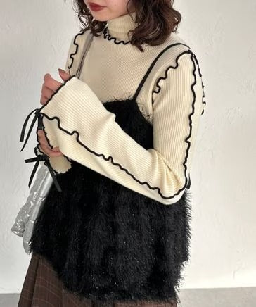 Kutir Ribbon 高領拼色 Knit