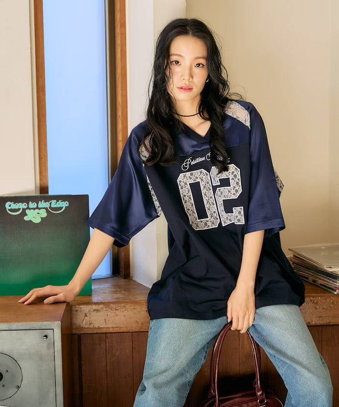 FREAK’S STORE 緞面Lace football tee⚽️