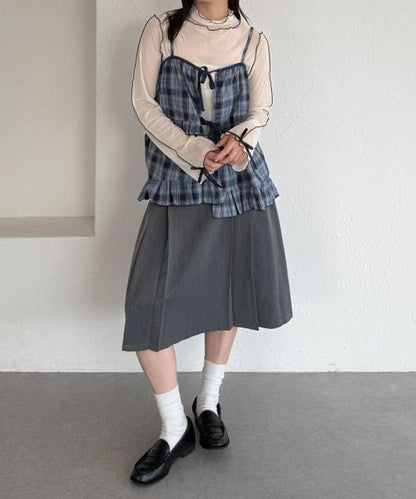 【12色展開】アソート袖リボンシアーメロートップス