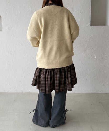 【3サイズ展開】オーバーダイリボンフレアデニムパンツ