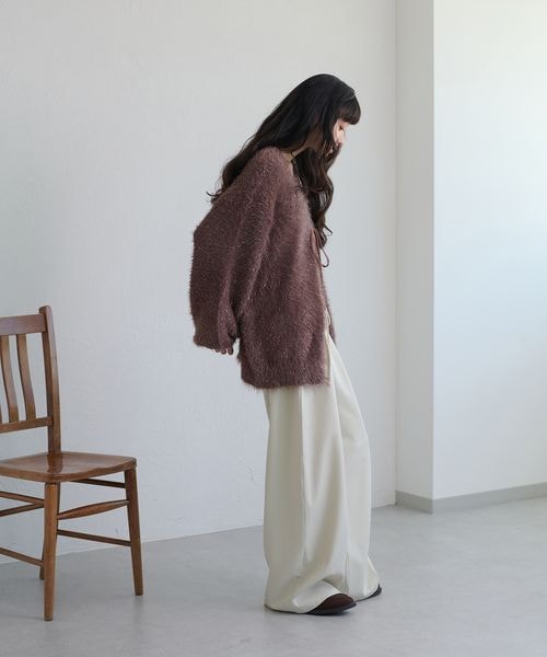 【apres jour clair】アソートレースアップシャギーニット