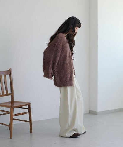 【apres jour clair】アソートレースアップシャギーニット