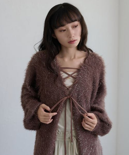 【apres jour clair】アソートレースアップシャギーニット