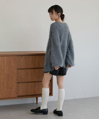【apres jour clair】アソートレースアップシャギーニット