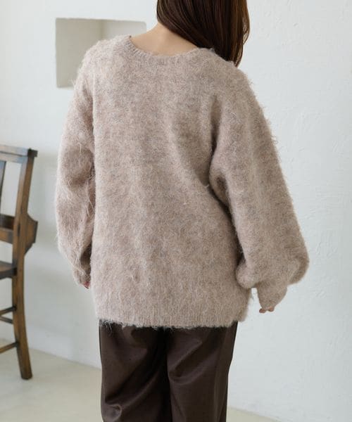 【apres jour clair】アソートレースアップシャギーニット