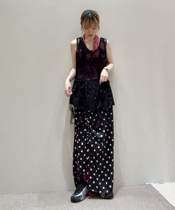 Ray BEAMS 蕾絲荷葉邊長背心