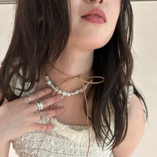 Ray BEAMS LOTUS PINK 星星珍珠 necklace