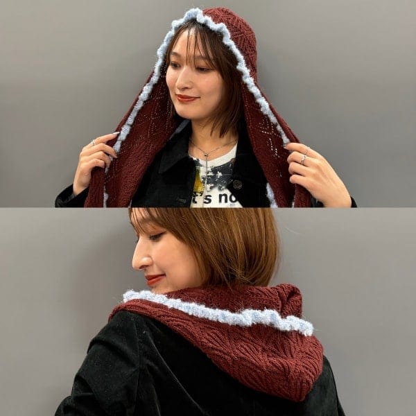 Ray BEAMS Crochet Hooded Scarf