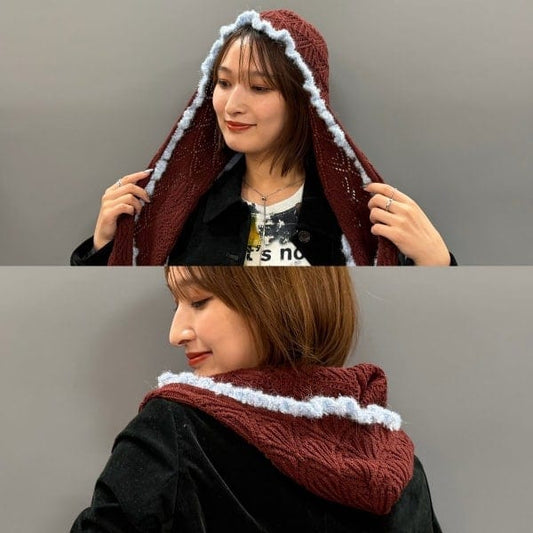 Ray BEAMS Crochet Hooded Scarf