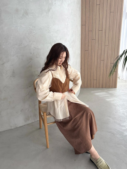 Ungrid 薄紗層次感Shirt [2件SET]