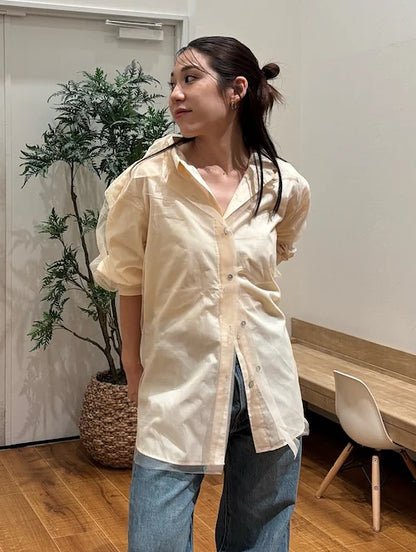 Ungrid 薄紗層次感Shirt [2件SET]