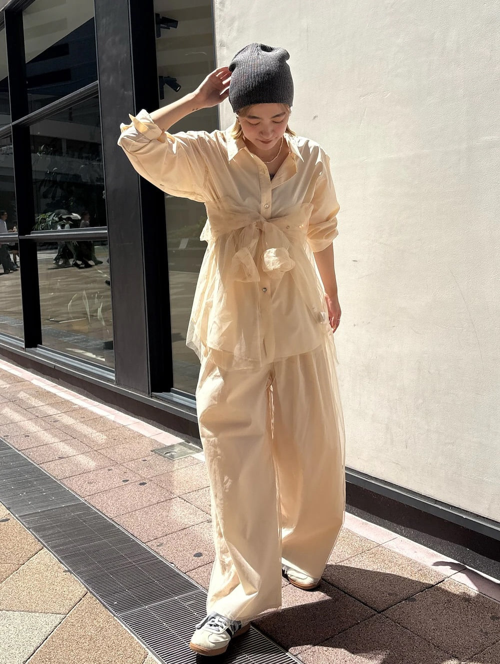 Ungrid 薄紗層次感Shirt [2件SET]