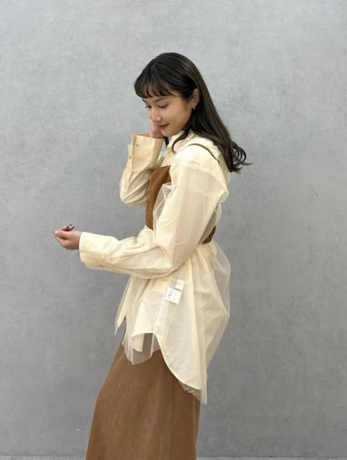 Ungrid 薄紗層次感Shirt [2件SET]