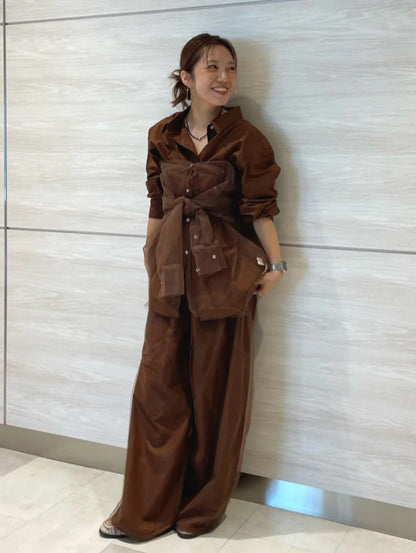 Ungrid 薄紗層次感Shirt [2件SET]