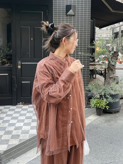 Ungrid 薄紗層次感Shirt [2件SET]